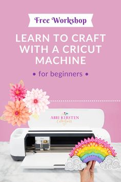 a person is using a machine to cut paper with the words learn to craft with a cricut machine for beginners