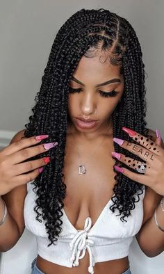 Hairstyles Styles, Braids Hairstyles Pictures, Hairstyles Braided, Box Braids Styling, Braids With Curls, Girls Hairstyles Braids