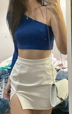 inspiração de look Paty shein, com saia branca Paty Shein, Looks Party, Casual Day Outfits, Quick Outfits, Easy Trendy Outfits, Girly Outfits, Look Casual, Casual Style Outfits, Teen Fashion Outfits