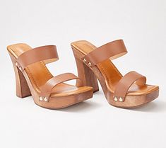 Stand tall in these wooden platform heels. Team them with a pair of flare jeans and give a nod to vintage 70s style. From Schutz. Orange High Heels, Boho Heels, Wooden Heels, White Leather Sandals, Lace Up Espadrilles, Ankle Strap Sandals Heels, Leather Gladiator Sandals, Mid Heel Sandals, Snakeskin Heels