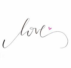 the word love written in cursive writing on a white background