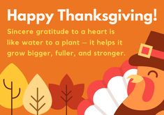 a thanksgiving card with an image of a turkey wearing a top hat and holding a leaf