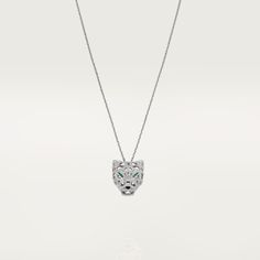 CRN7424209 - Panthère de Cartier necklace - White gold, emeralds, diamonds, onyx Cartier Necklace, Necklaces Chain, 18k Gold Bracelet, Cartier Panthere, Diamonds Necklace, 18k Gold Necklace, 18k Gold Earrings, White Gold Set, Clover Necklace