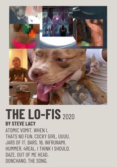 a dog with its tongue hanging out in front of it's face and the words, the lo - fis