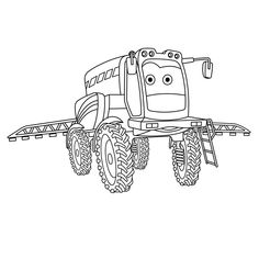 a cartoon monster truck with big wheels on it's back and eyes drawn in black ink