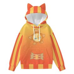 !! THIS ITEM MAY BE LATE. I DO NOT CONTROL THE SHIPPING !! Cute cat ear decoration and high quality printing make it a very fashionable and special hoodie, provide much fun.  Fabric: Scuba(95% polyester and 5% spandexspanli> Regular fit Long sleeve,decorative ears, kangaroo pocket Fabric weight: 230g/mspanli> Mushroom Outfit, Sun And Moon Show, Ear Decoration, Cool Tights, Quirky Shoes, Silly Clothes, Sun And Moon Drawings, Character Inspired Outfits, Animal Hoodie