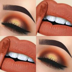 Drag Make-up, Glitter Eye Makeup, Fall Makeup Looks, Gold Makeup, Fall Makeup