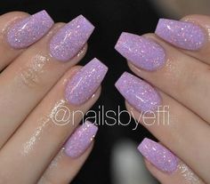 Stephs Nails, Purple Sparkly Nails, Glitter Acrylic Nails, Sparkly Acrylic Nails, Light Purple Nails, Purple Glitter Nails, Glitter Nails Acrylic