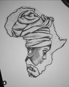 a drawing of a woman with a turban on her head