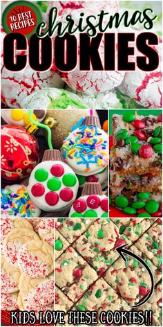 christmas cookies collage with text overlay