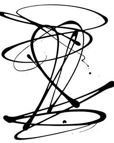 black and white drawing of an object with lines in the shape of two intersecting circles