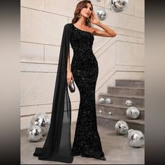 Super Cute And Stylish Ships In 5-10 Business Days Sequin Mermaid Dress, Wedding Guest Gowns, Sequin Prom Dress, فستان سهرة, Women Formals, Mermaid Gown, Black Prom Dresses, Formal Evening Dresses, Black Sequins