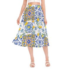 Light chiffon skirt, soft fabric, skin-tight and comfortable, the waist adopts elastic band to close the waist, printed with beautiful design, it will become a fashionable women's clothing in summer ● Fabric: 100% polyester ● Regular fit ● Waist elastic band ● Fabric weight: 80g/m² ● Stitch Color: black or white, automatically matched based on patterns. ● Average Lead Time: 2-4 business days（The first month delivery of new products is about 7 business days） ● Care Instruction: machine wash cold with similar colors,line drying, do not bleach and dry clean, iron at a maximum sole-plate temperature of 110oC without steam steam ironing may cause irreversible damage. ● This product is made on demand, with no minimum order quantity. ● Multiple shipping methods available, and fees vary depending Printed Patterned Beach Skirt, Patterned Printed Beach Skirt, Patterned Lined Skirt For Beach, Patterned Lined Skirt For The Beach, Beach Patterned Lined Skirt, Patterned Printed Skirt, Summer Long Printed Skirt, Patterned Skirt For Vacation In Spring, Summer Beach Patterned Skirt