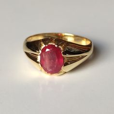 Material  14k Gold . Gemstone  Natural Ruby . Gemstone Colour  Red . Gemstone Shape  Oval . Gemstone Size  9x7 MM . birthstone  July . Cut Grade  Excellent . Style  Art Deco Classic Ruby Signet Ring For Wedding, Ring For Men Gold, Men Gold Ring, Ruby Gold Ring, Engagement Ring Hand, Ruby Ring Designs, Gold Mens Ring, Gold Ring For Men, Yellow Gold Mens Rings