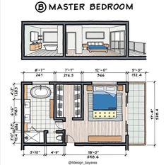 Master Suite Layout, Master Suite Floor Plan, Bedroom Layout Design, House Floor Design, House Layout Plans, Master Room, Bedroom Floor Plans, Home Building Design, Bathroom Layout