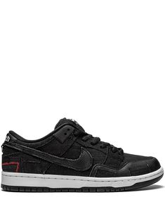 Black leather/rubber x Verdy "Wasted Youth" SB Dunk Low sneakers from NIKE featuring signature Swoosh logo detail, embroidered logo to the rear, round toe, front lace-up fastening, logo patch at the tongue, branded insole and rubber sole. These styles are supplied by a premium sneaker marketplace. Stocking only the most sought-after footwear, they source and curate some of the most hard to find sneakers from around the world.. | Nike x Verdy "Wasted Youth" SB Dunk Low sneakers Nike Sb Dunk Low, Nike Sb Dunks Low, Sb Dunk Low, Nike Sb Dunk, Nike Sb Dunks, Sb Dunk, Swoosh Logo, Low Sneakers, Sneaker Collection