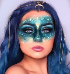 I Use Makeup To Create Art On My Face (107 Pics) Zodiac Makeup, Face Paint Makeup, Face Art Makeup, Halloween Makeup Inspiration, Cool Makeup Looks, Creative Eye Makeup