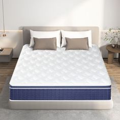 the mattress is made and ready to be used in the bedroom or as a bed