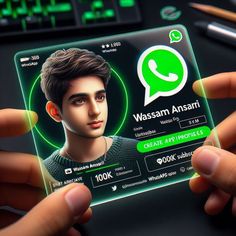 someone is holding up a fake whatsapp avatar