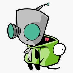 an image of a cartoon character with a camera on his head and green coat over it