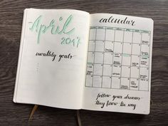 Bullet Journal Monatsübersicht: April 2017 | Punktkariert Journal Year, Gratitude Log, Gratitude, Notebook, Log, Art, Organisation