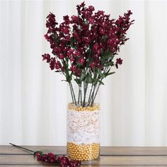 12 Burgundy Silk Baby Breath Artificial Flowers Diy, Baby's Breath Wedding Flowers, Artificial Flower Bouquets, Diy Wedding Centerpieces, Breath Flowers, Artificial Bouquet, Baby Breath, Diy Wedding Bouquet, Artificial Silk Flowers