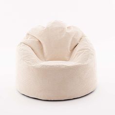 a white bean bag chair on a white background