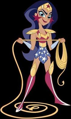 an image of a cartoon character holding a lasso in her right hand and looking at the camera