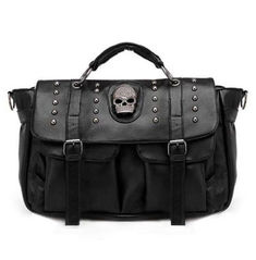 Add a unique touch to your everyday look with this steampunk vintage black skull belt buckle shoulder tote bag. crafted with a retro style and flap pocket, this bag will stand out from the crowd and make you the envy of your peers. Punk Purse, Black Messenger Bag, Skull Handbags, Skull Purse, Skull Bags, Punk Skull, Man Bags, Handbags Black, Zipper Purse