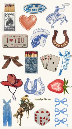 an image of various items that are in the shape of a collage on paper