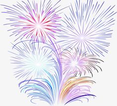 colorful fireworks on a white background