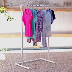 (paid link) Visit today to locate a good selection of clothes racks. Shop online for fast delivery. Pvc Clothing Rack Diy, Clothe Rack Diy, Pvc Rack Diy, Diy Clothes Hanging Rack Easy, How To Make A Clothes Rack, Diy Pvc Pipe Projects For Your Home, Diy Rack Clothes, Pvc Clothes Rack Diy, Pvc Clothing Rack