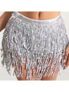 Outfits Belly Dance Glitter Sequins Tassel Skirts, Fashionable Dancing Waist Belt Skirts For Bellydance White    Polyester     Boxing Fighting & Dance Gymnastics, size features are:Bust: ,Length: ,Sleeve Length: Festival Tassel Skirt, Fringe Skirt Sequin, Silver Rave Skirt, Sequin Fringe Skirt Costume, Glitter Skirt Cowgirl, Sparkly Wrap Skirt, Sequin Tassle Skirts, Glitter Tassel Skirt, Splore Festival