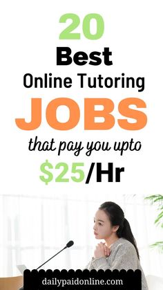 a woman sitting at a desk in front of a microphone with the words 20 best online sewing jobs that pay you up to $ 25 / hr