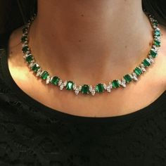 Diamond Tennis Necklace, Diamond Jewelry Necklace, India Jewelry, Emerald Necklace, Tennis Necklace, Emerald Jewelry, Green Emerald, Diamond Pendant Necklace, Matching Necklaces