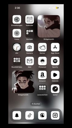 an iphone screen with various icons on it