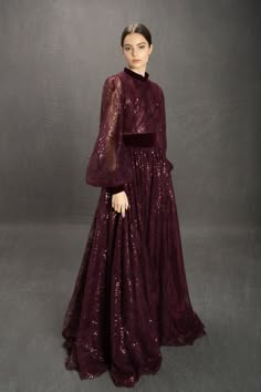 Magenta Sparkle Gown – Teuta Matoshi Teuta Matoshi, Sparkle Gown, Couture Mode, فستان سهرة, A Line Gown, Beautiful Gowns, Fancy Dresses, Stylish Dresses, Dress Fabric