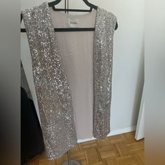 Long Gold Sequin Vest From Boutique In Florence, Italy Brand New Condition (Never Worn) Sequin Vest, Gold Sequin, Florence Italy, Florence, Sequin, Italy, Boutique, Brand New, Full Service