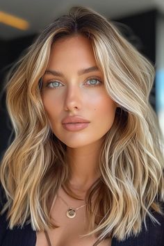 LightBrownwithCreamyBlondeHighlights11 Blonde Highlights Warm, Beach Blonde Highlights, Ball Attire, Hair Consultation, Beige Blonde Hair, Honey Blonde Hair Color, Rambut Brunette, Honey Hair Color, Dark Blonde Hair Color