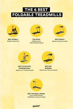 the 6 best foldable treadmills for beginners infographical poster with instructions on how to use them