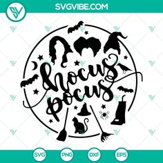 halloween svg cut file for cricut, silhouette and other cutting machines with the words acous bacuss on it