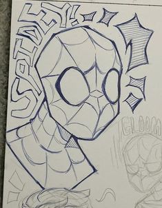 a drawing of a spiderman head with the words'draw something'written on it