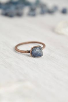 Your raw gemstone ring collection is not complete without a stacking, raw sapphire ring. Handmade with healing crystals and natural stones, this copper jewelry awakens the wild woman. The raw sapphire jewelry is made with electroformed copper, making each piece unique and one of a kind, just like you. Embrace your intuitive nature and click through to see more raw gemstone jewelry!