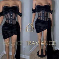 Custom Velvet Corset Dress With Train Designed By Haus Of Traviance. Worn One Time. Custom Birthday Dress, Velvet Corset Dress, Velvet Corset, Dress With Train, Black Dresses Classy, All Black Fashion, Dresses Classy, Birthday Dress, Custom Birthday