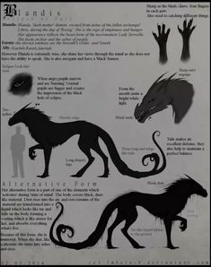 an image of different types of animals and their names in black and white paper with text