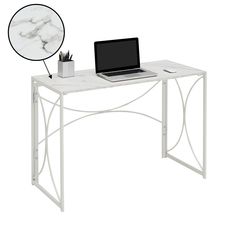 Revolutionize your workspace with the Nova Folding Desk by Convenience Concepts. Compact Home, Writing Desk With Drawers, Home Office Computer Desk, Wood Writing Desk, Folding Desk, Home Office Furniture Desk, Modern Transitional, White Desks, Office Furniture Desk