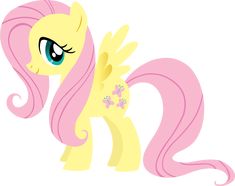 a pink pony with long manes and flowers on it's tail, standing in front of a white background