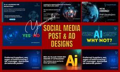 social media post and ad designs are featured in this graphic design guide for the digital age