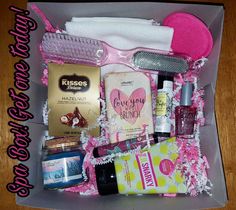 the contents of a beauty box are neatly packed and ready to be used as gifts