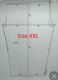 the size xxl sewing pattern is shown